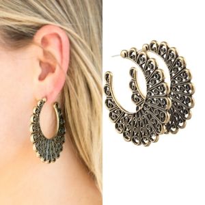 Brass filigree hoops